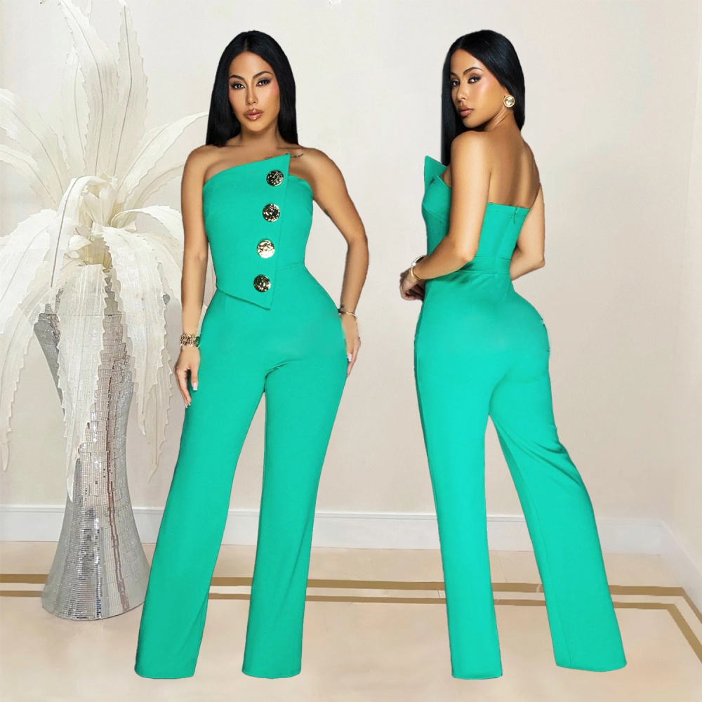 Fashion jumpsuit European style long pants for women