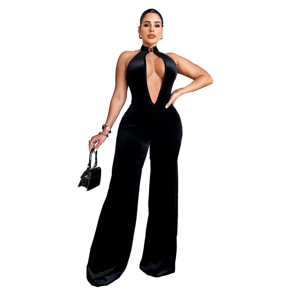 High waist sexy V-neck fashion jumpsuit for women