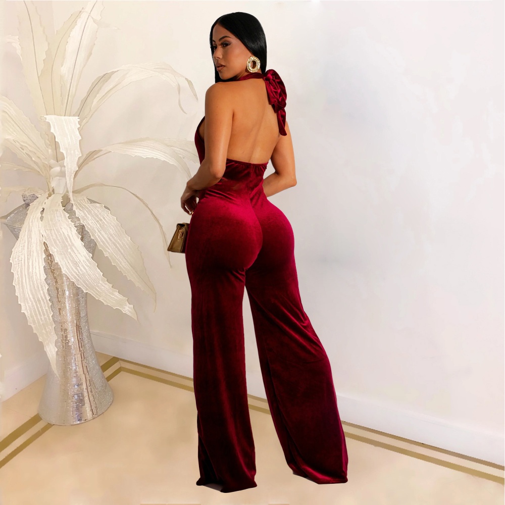 High waist sexy V-neck fashion jumpsuit for women