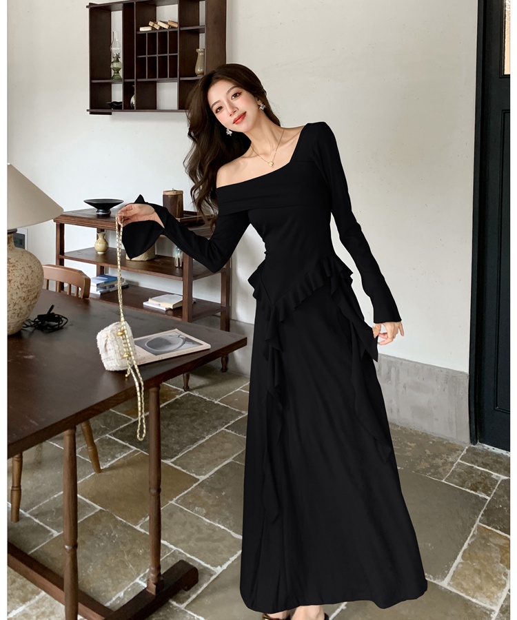 Pinched waist irregular high waist skirt 2pcs set