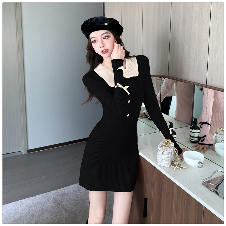 Slim autumn and winter dress Korean style knitted T-back