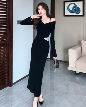 Strapless autumn long sleeve slim dress for women