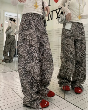 Street American style wild nature leopard casual pants