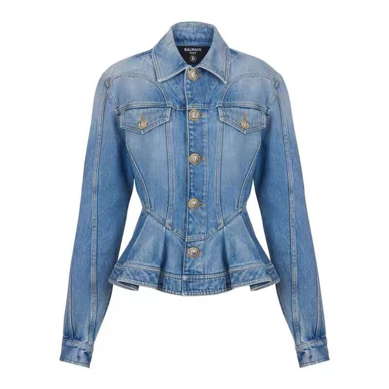 Denim spring jacket street European style coat for women