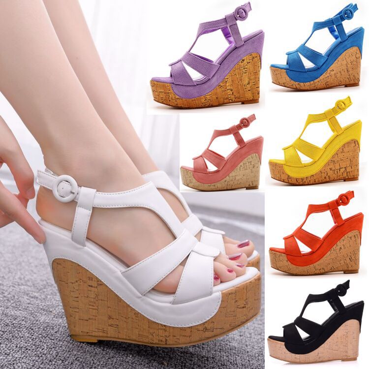 Thick crust platform slipsole sandals for women