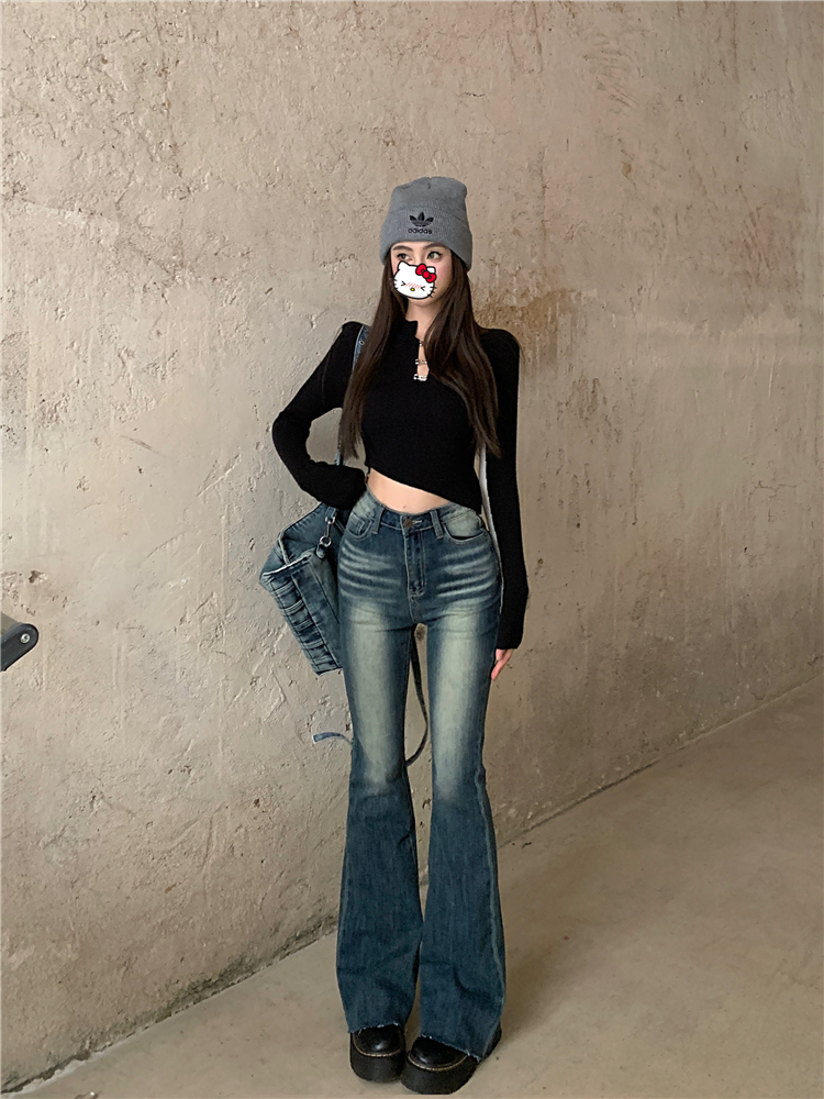 Retro autumn pants spicegirl slim jeans for women