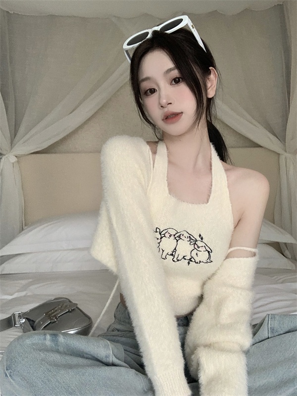 Long sleeve cardigan sweater 2pcs set