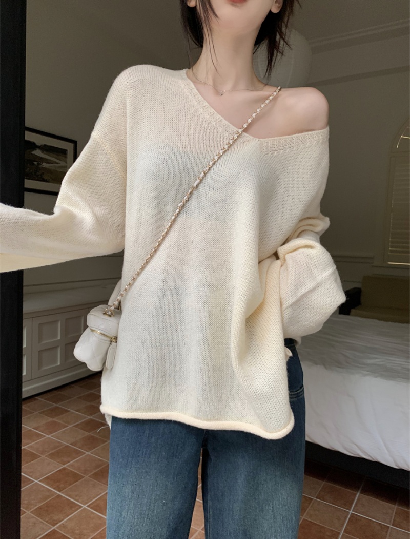 Autumn loose knitted tops Korean style slim smock