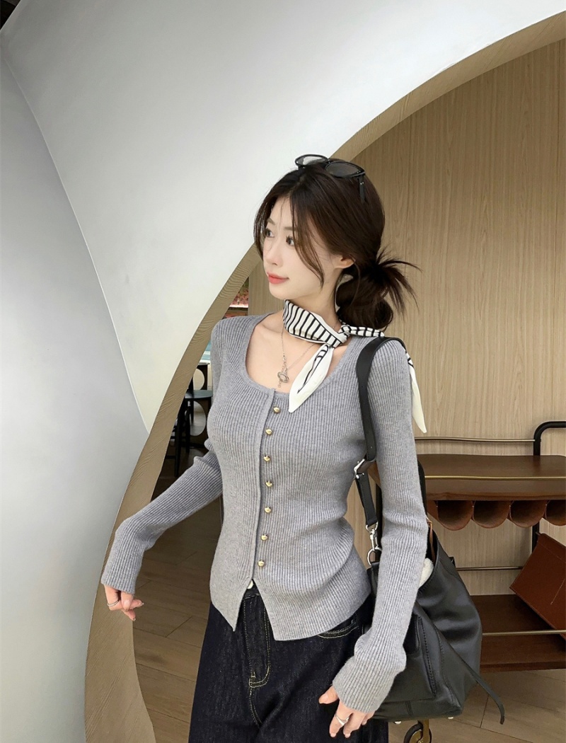 Irregular bottoming shirt square collar scarves for women