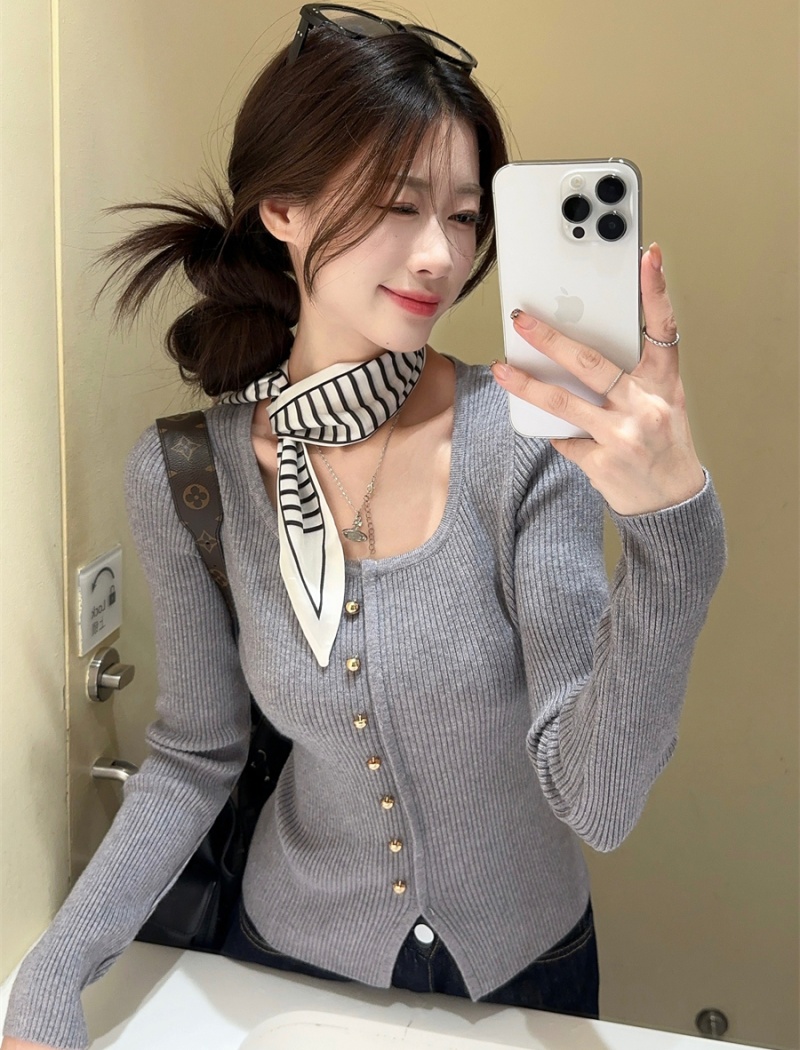 Irregular bottoming shirt square collar scarves for women