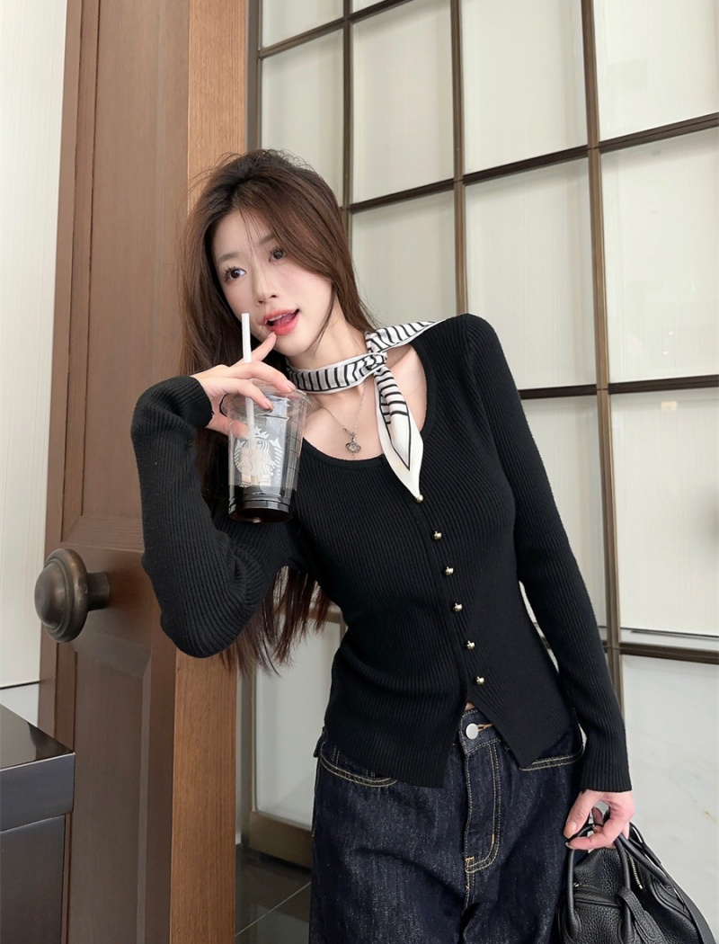 Irregular bottoming shirt square collar scarves for women