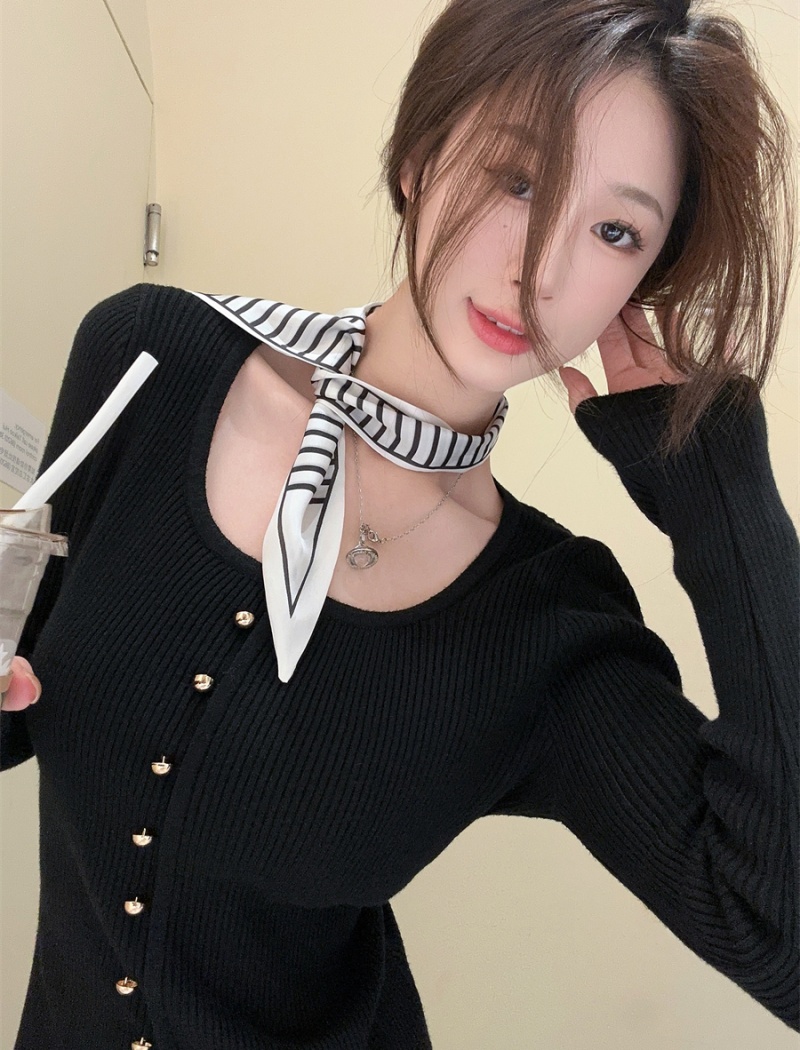 Irregular bottoming shirt square collar scarves for women