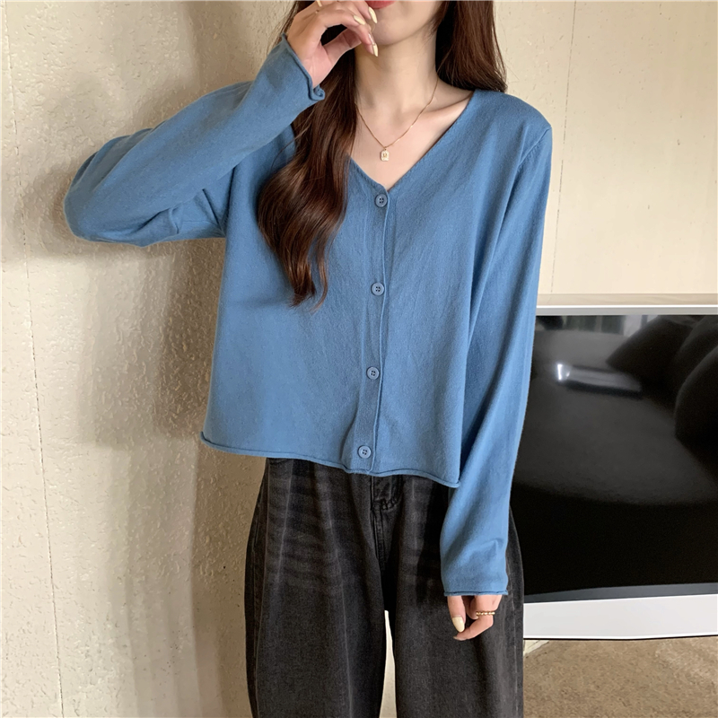 Loose Korean style knitted cardigan for women