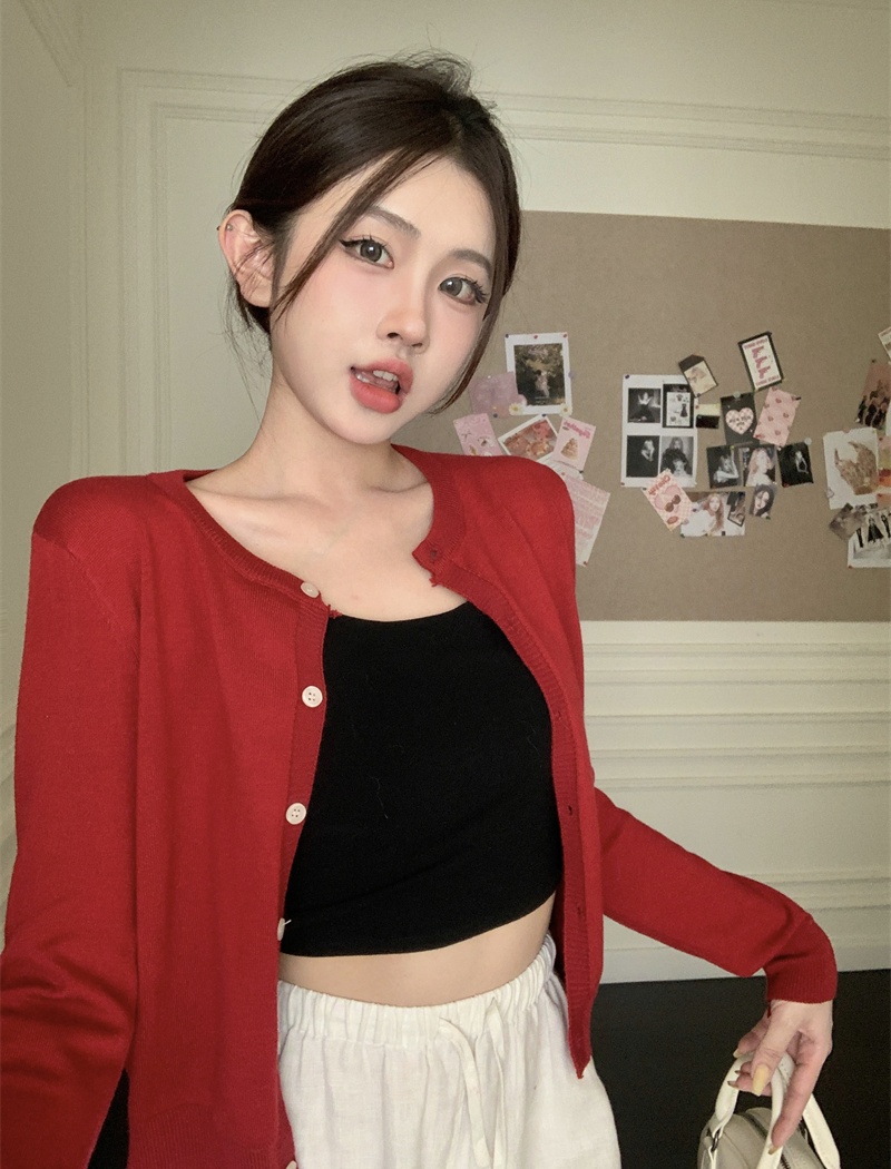 Casual knitted cardigan thin coat