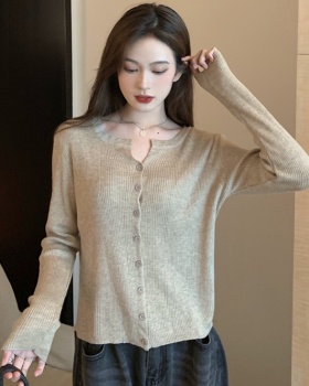 Pure loose thin sweater sunscreen autumn cardigan