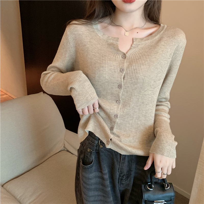 Pure loose thin sweater sunscreen autumn cardigan