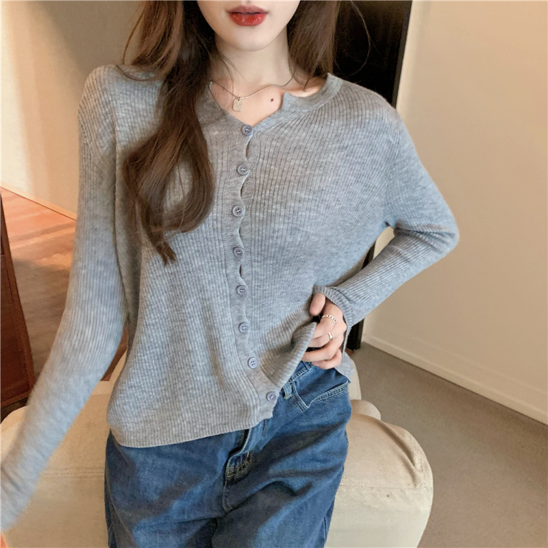 Pure loose thin sweater sunscreen autumn cardigan