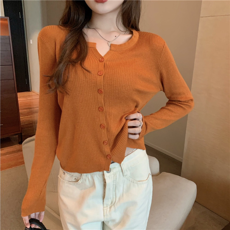 Pure loose thin sweater sunscreen autumn cardigan