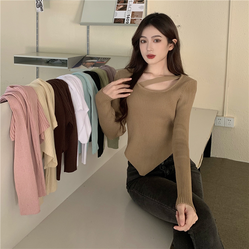 Temperament enticement knitted halter bottoming shirt