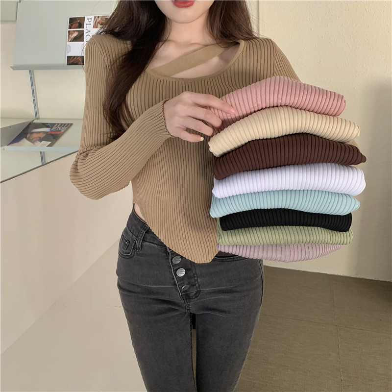 Temperament enticement knitted halter bottoming shirt