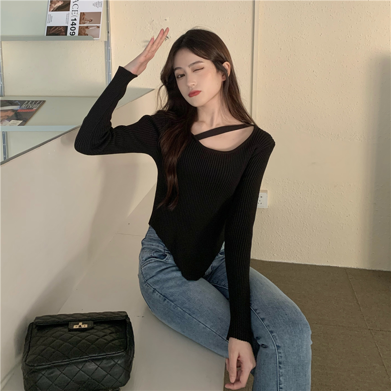 Temperament enticement knitted halter bottoming shirt