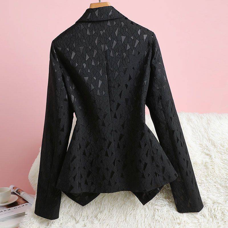 Black retro slim coat all-match small fellow business suit