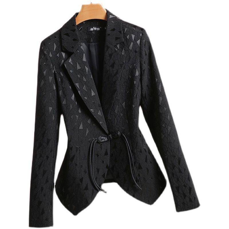 Black retro slim coat all-match small fellow business suit