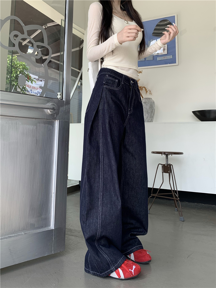 American style jeans wide leg pants for women