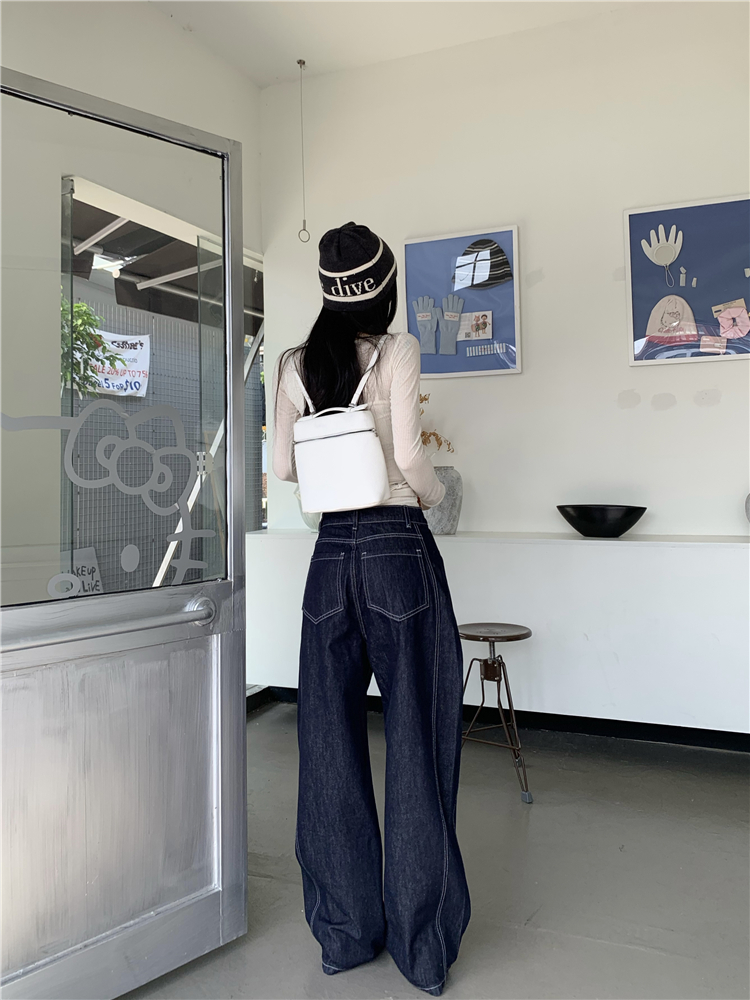 American style jeans wide leg pants for women