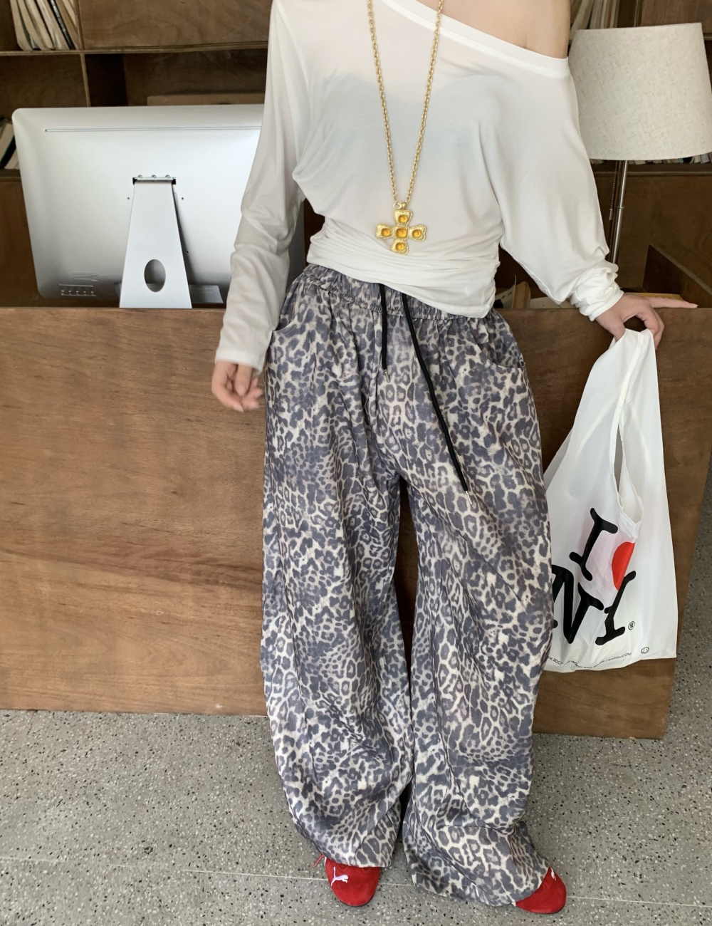 American style wide leg pants casual pants