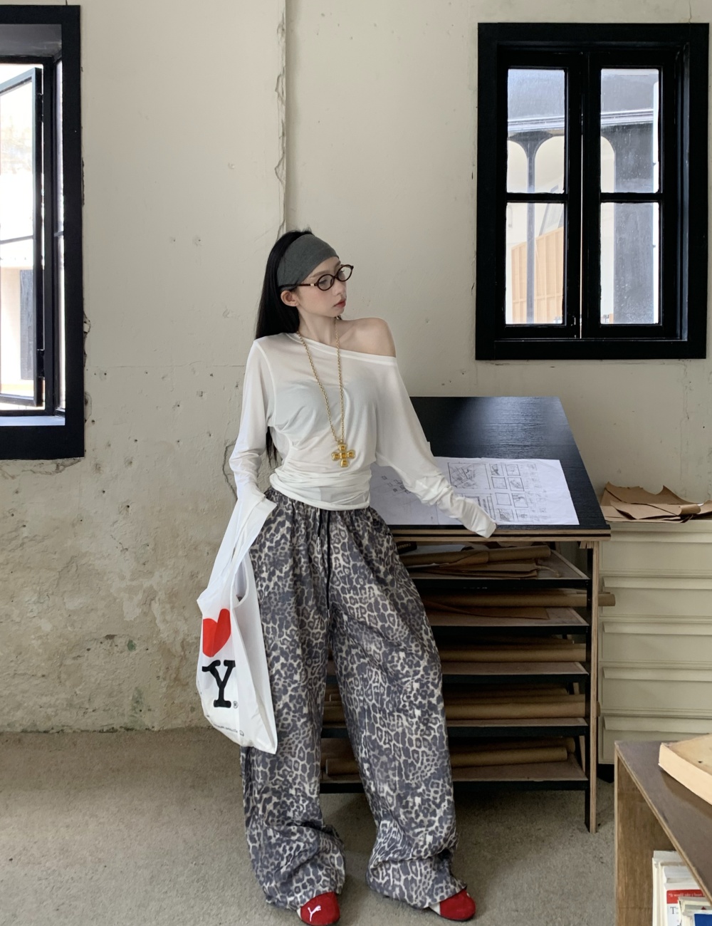 American style wide leg pants casual pants