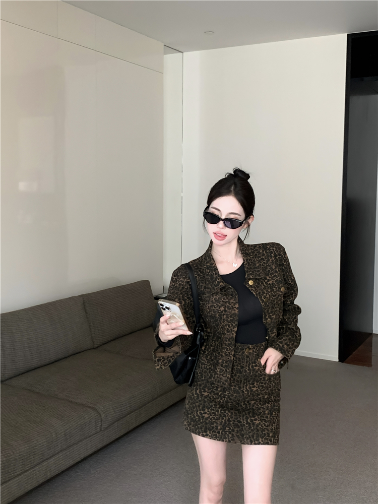 Korean style jacket short skirt 2pcs set for women