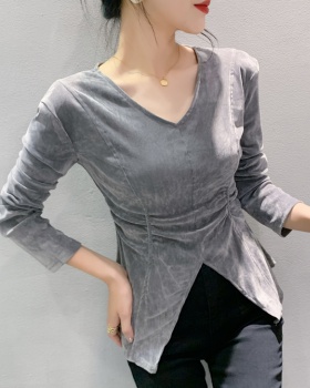 Western style bottoming shirt slim T-shirt for women