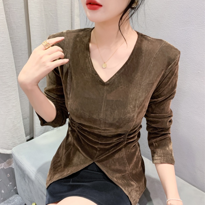 Western style bottoming shirt slim T-shirt for women