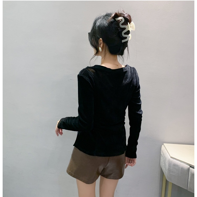 Western style bottoming shirt slim T-shirt for women