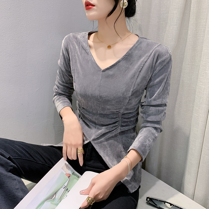 Western style bottoming shirt slim T-shirt for women