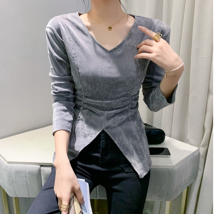 Western style bottoming shirt slim T-shirt for women