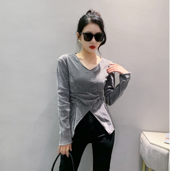 Western style bottoming shirt slim T-shirt for women