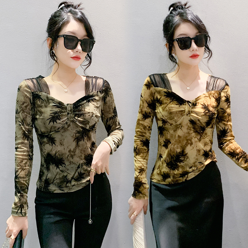 Fashion slim small shirt bottoming T-shirt for women