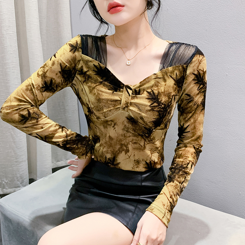 Fashion slim small shirt bottoming T-shirt for women