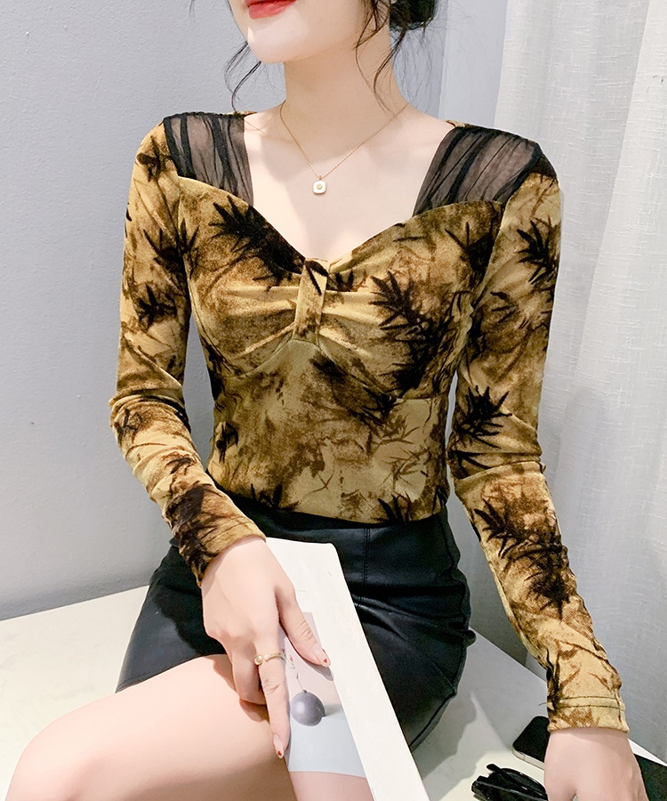 Fashion slim small shirt bottoming T-shirt for women