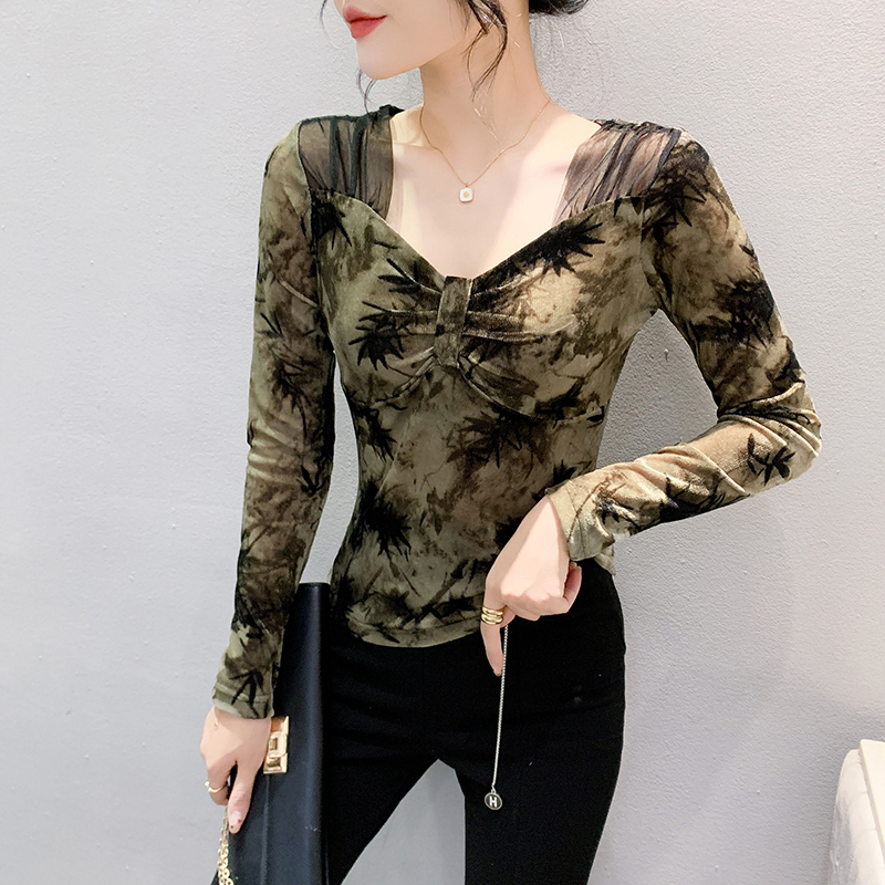 Fashion slim small shirt bottoming T-shirt for women