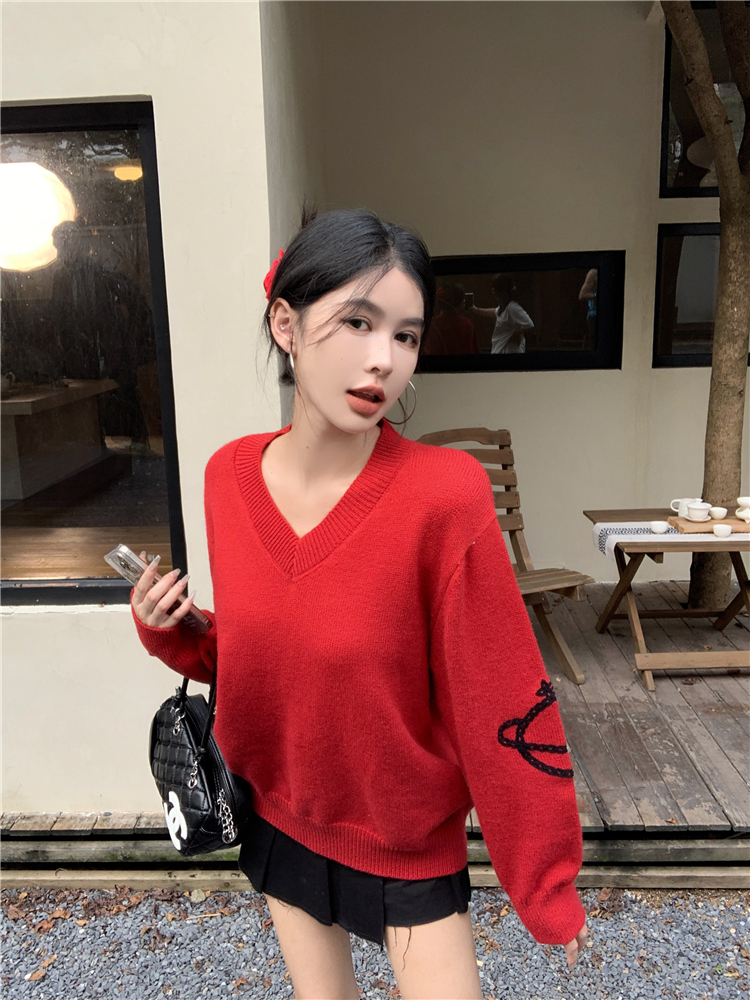 Slim knitted loose sweater pullover autumn tops for women