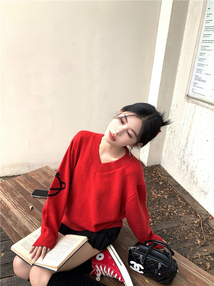 Slim knitted loose sweater pullover autumn tops for women