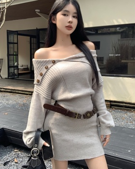 Package hip sweater knitted T-back for women