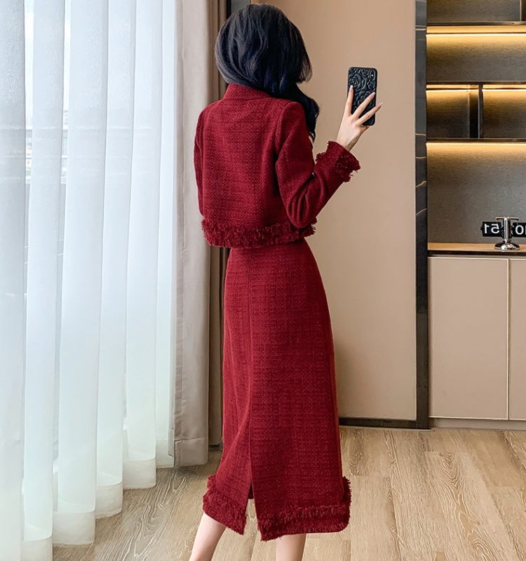 Heart chanelstyle skirt autumn coat a set