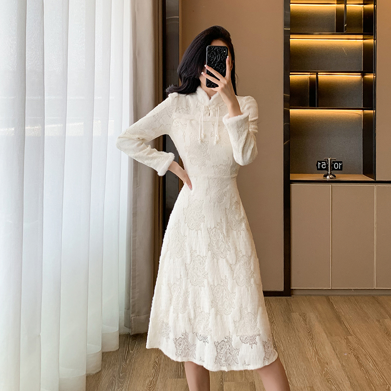 Fashion small fellow dress thick cheongsam for women