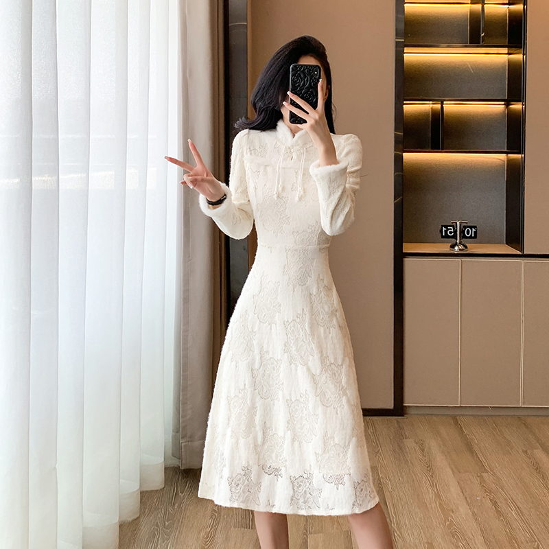 Fashion small fellow dress thick cheongsam for women