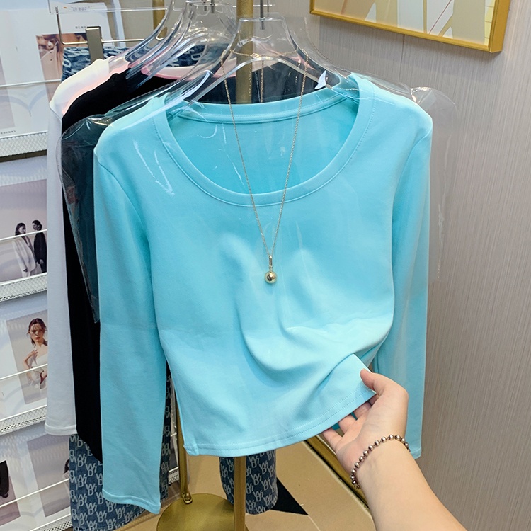 Slim short T-shirt long sleeve tops for women