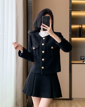 Chanelstyle skirt temperament coat a set for women